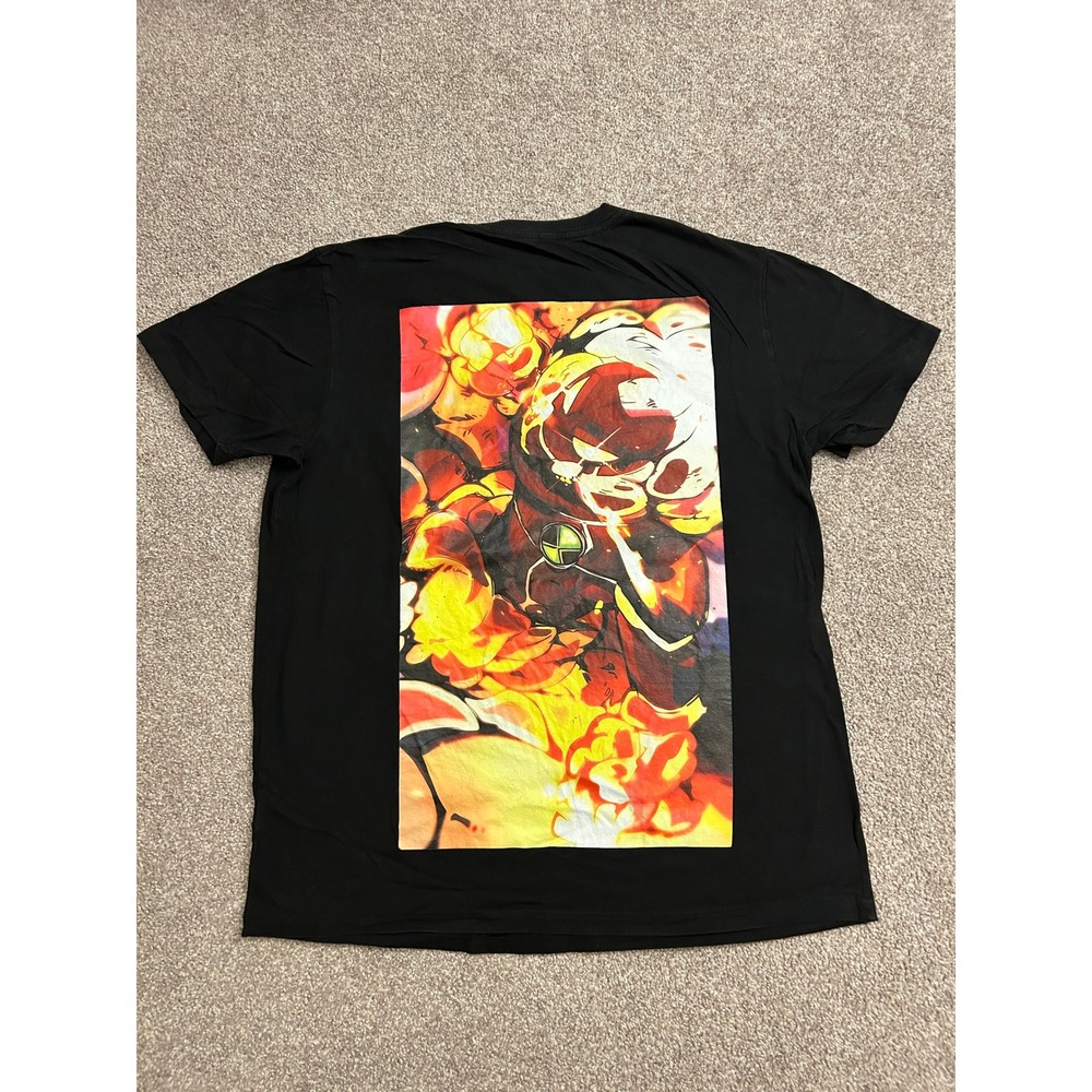 Ben 10 Heatblast Graphic T-Shirt Mens Large Black Excellent Cartoon Network Tee